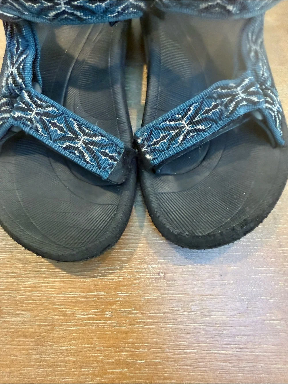 Teva Kids Hurricane Sports Sandal Blue Black Geometric Pattern Size 13